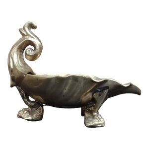 𝅺VINTAGE Maitland-Smith Solid Brass Footed Dish